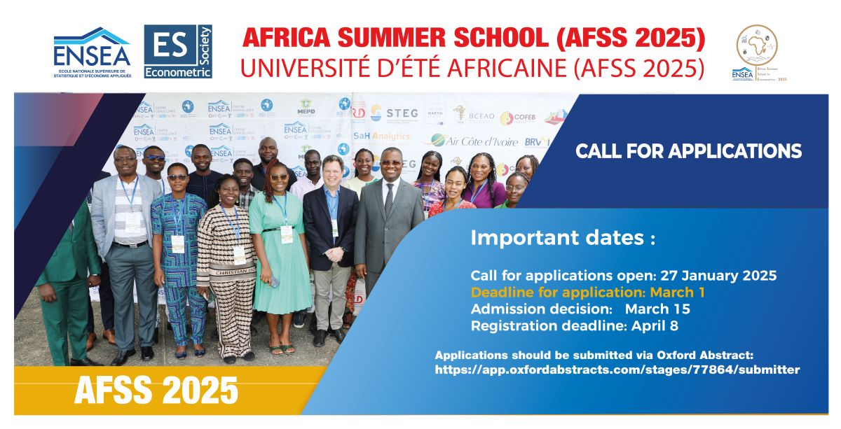 ENSEA | Université d’Eté Africaine (AFSS 2025) : Appel à candidatures
