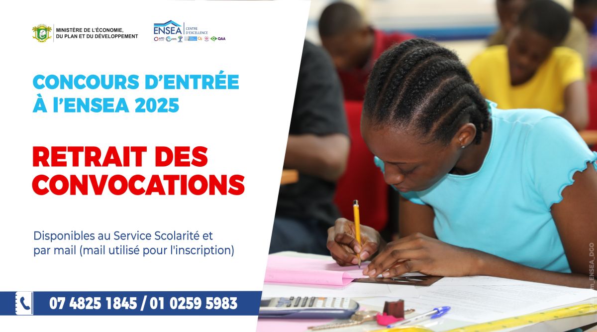 ENSEA | CONCOURS 2025 : RETRAIT DES CONVOCATIONS