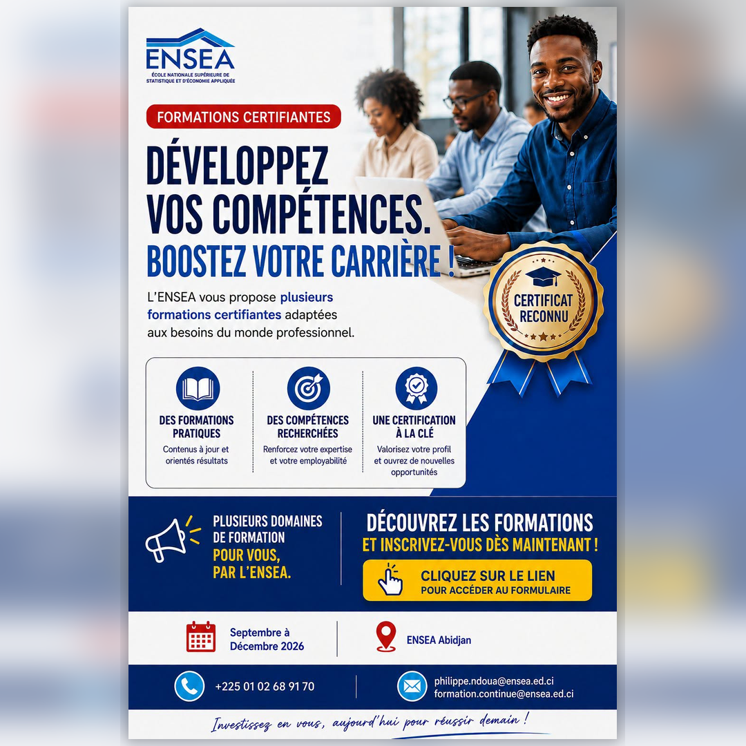 Formations certifiantes ENSEA – Septembre à décembre 2026